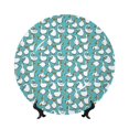 thumbnail image 1 of Bingfone Cartoon Funny Goose Print Bone China Dinner Decorative Plates,Handmade Ceramic Dinner Plate with Stand for Home Club-10in, 1 of 6