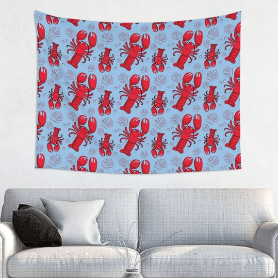 Bingfone Cartoon Lobsters 2 Tapestry Wall Hanging Decor for Living Room Bedroom Dorm Classroom Office Decor 29x37 Inch