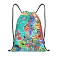 thumbnail image 1 of Bingfone Cartoon Map Of Europe Drawstrings Backpacks Bags For Men Women Gym Drawstrings Bag, 1 of 9