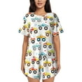 thumbnail image 1 of Bingfone Cartoon Monster Trucks Print Pajamas Sets for Women Soft Short-Sleeved Pjs with Lounge Shorts Two Piece Sleepwear, 1 of 8
