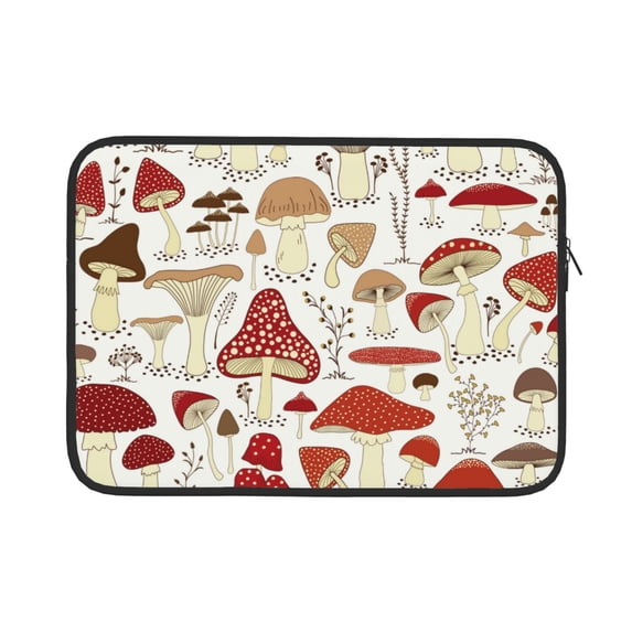 Bingfone Cartoon Mushrooms Laptop Sleeve Case 13 Inch, 360° Protective Computer Carrying Bag