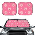 thumbnail image 1 of Bingfone Cartoon Pigs And Hearts Windshield Sun Shade 2-Piece Foldable Car Front Window Sunshade For Most Sedans Suv Truck - Auto Sun Blocker Visor Protector Blocks Max Uv Rays - Large, 1 of 7