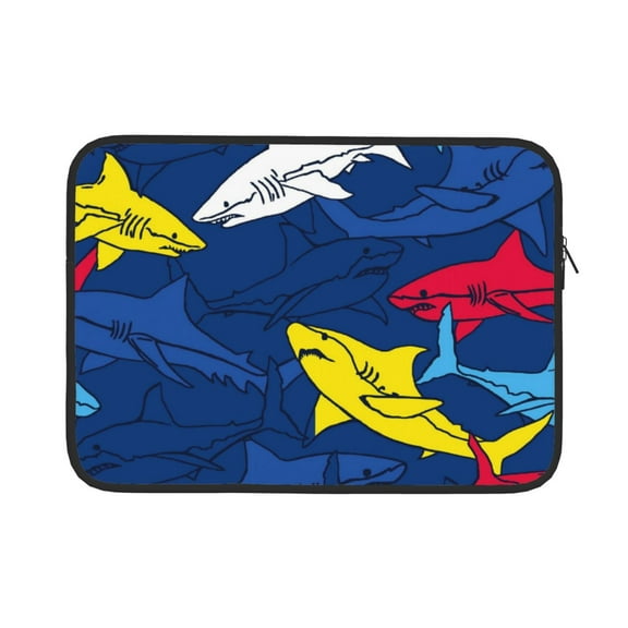 Bingfone Cartoon Shark Laptop Sleeve Case 13 Inch, 360° Protective Computer Carrying Bag
