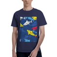 thumbnail image 1 of Bingfone Cartoon Shark Men'S Loose Fit Short-Sleeve Pocket T-Shirt, 1 of 7