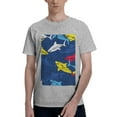 thumbnail image 1 of Bingfone Cartoon Shark Men'S Loose Fit Short-Sleeve Pocket T-Shirt, 1 of 7