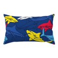 thumbnail image 1 of Bingfone Cartoon Shark Printed Pillowcase 20x36 inches - Standard Pillow Cases with Envelope Closure,Gifts for Women Men, 1 of 9
