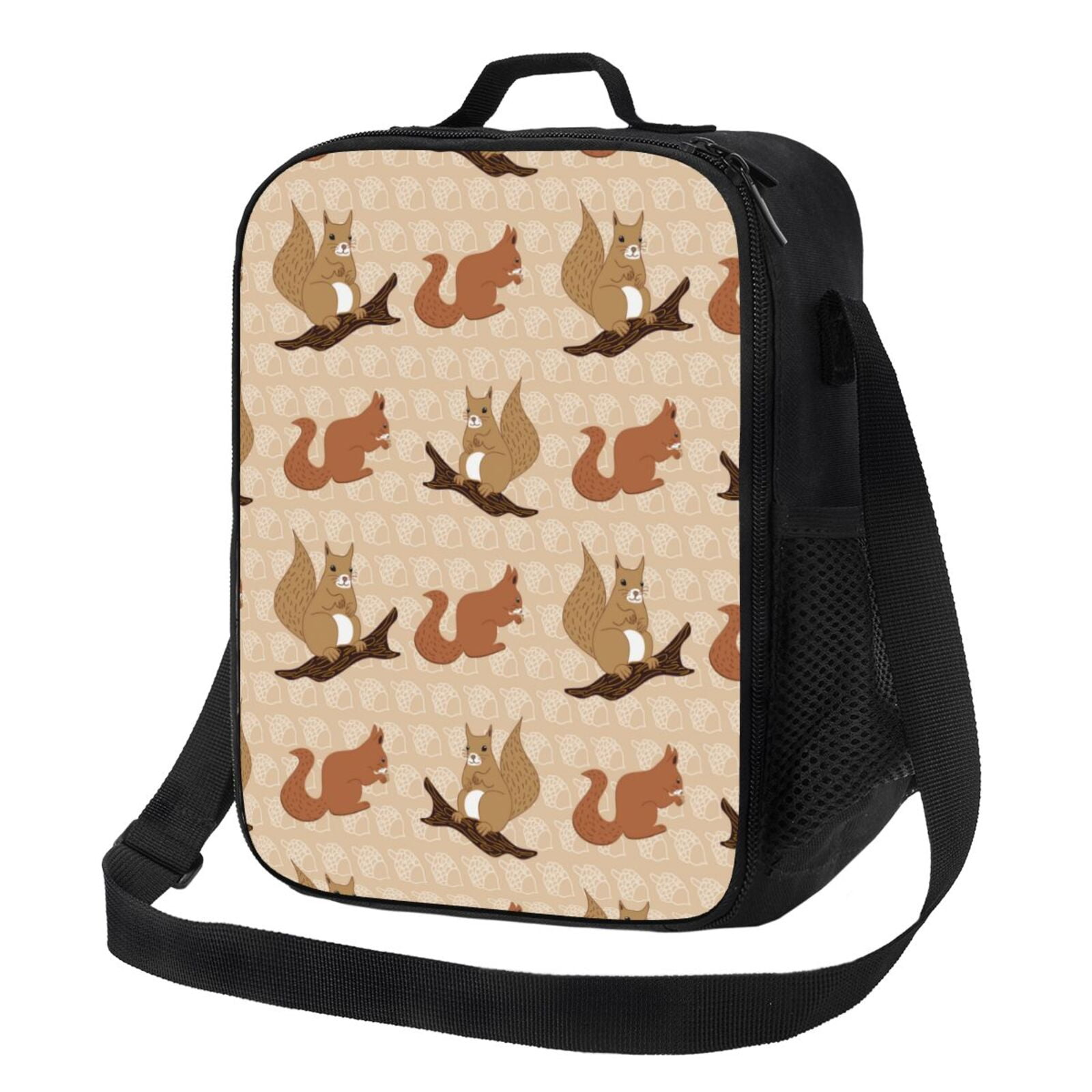 Bingfone Cartoon Squirrel Reusable Insulated Lunch Bag Cooler for Work