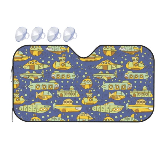 Bingfone Cartoon Submarines Car Windshield Sunshade,Sun Foldable Sun Shield Sun Visor for Car - Medium