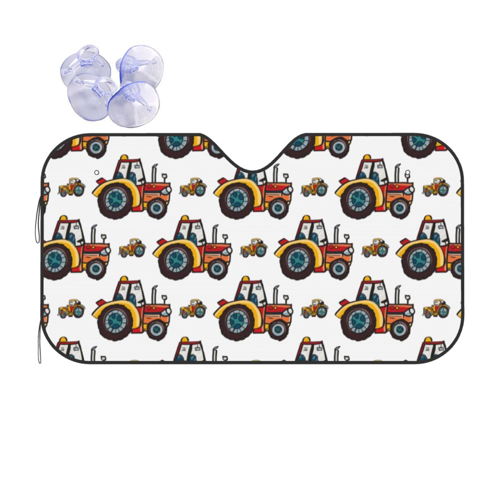 Bingfone Cartoon Tractor Car Windshield Sun Shade Protector Keep Your Vehicle Cool Sun Shield