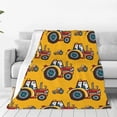 thumbnail image 1 of Bingfone Cartoon Tractor Print Flannel Fleece Blanket Throw Blanket For Bed,Sofa,Couch,Travel,Camping(60"X50"), 1 of 9