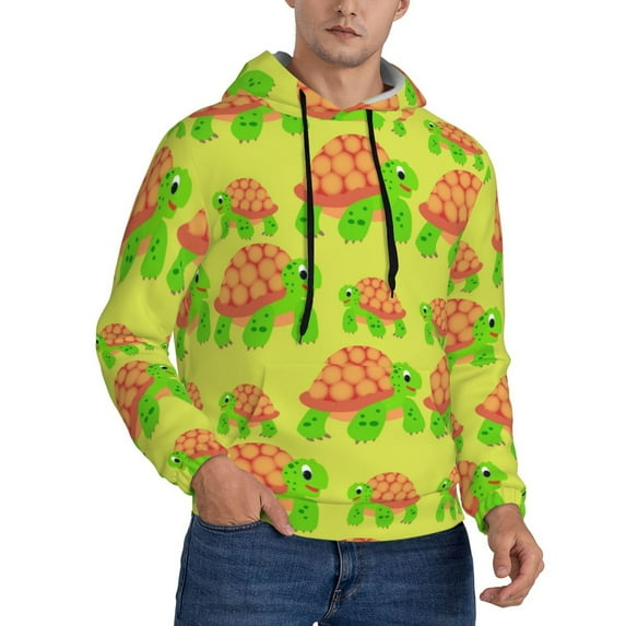 Bingfone Cartoon Turtles 1 Men's Drawstring Hoodie Long Sleeve Pocket Sweatshirts-X-Large