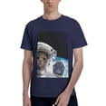 thumbnail image 1 of Bingfone Cat Astronaut Men'S Loose Fit Short-Sleeve Pocket T-Shirt, 1 of 7