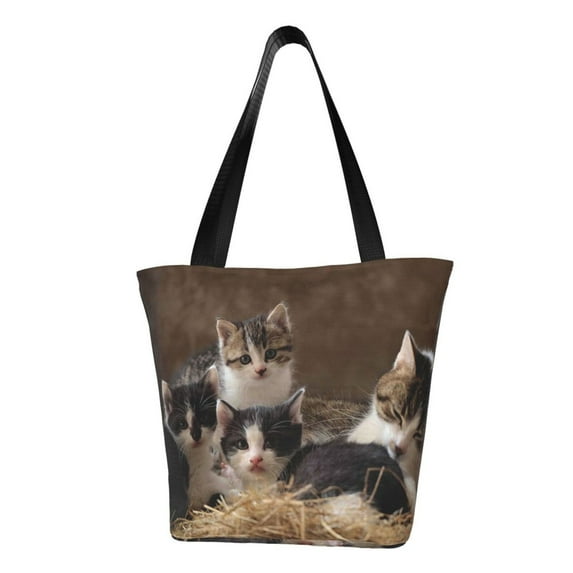 Bingfone Cat Family Women Shoulder Tote Bags Casual Bag Ladies Shopping Handbag