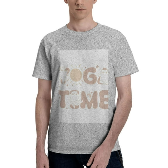 Bingfone Cat Yoga Time Men'S Loose Fit Short-Sleeve Pocket T-Shirt