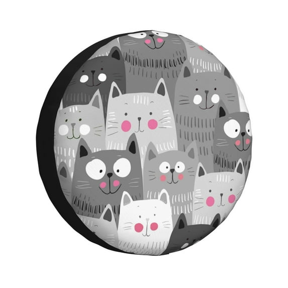 Bingfone Cats Group Spare Tire Cover Weatherproof Universal Wheel Protectors For Rv Camper Travel Trailer Suv Truck 15 Inch