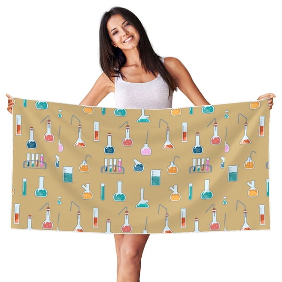 Bingfone Chemistry Class Oversized 27.7x55 Inches Beach Towel, Super Absorbent Soft Plush Pool Towel, Bath Towel for Travel Sports Pool Swimming Bath Camping Yoga Girls Women Adults