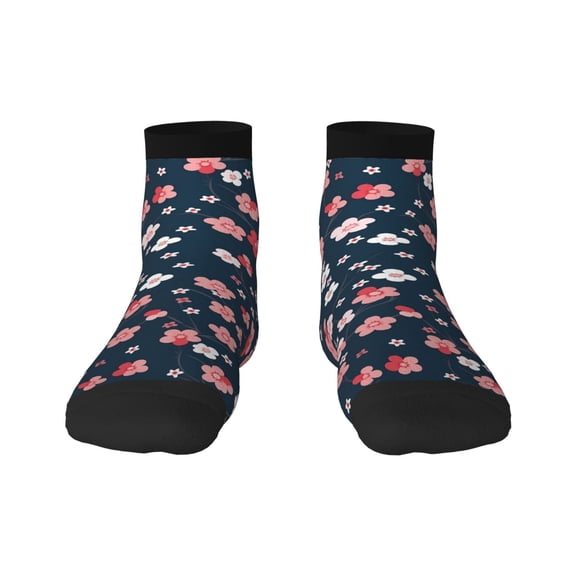 Bingfone Cherry Blossoms Design Patterned Men'S Women'S Casual Cotton Socks