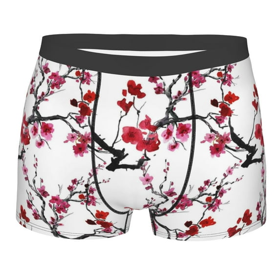 Bingfone Cherry Blossoms Men'S Underwear - Casual Stretch Boxer Briefs-Small