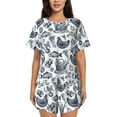 thumbnail image 1 of Bingfone Chicken And Fish Print Pajamas Sets for Women Soft Short-Sleeved Pjs with Lounge Shorts Two Piece Sleepwear, 1 of 8