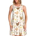 thumbnail image 1 of Bingfone Chicken Family Print Women's Sleeveless Dress, Loose Fit Summer Casual Dress, Comfortable and Lightweight Dress for Daily Wear, 1 of 7