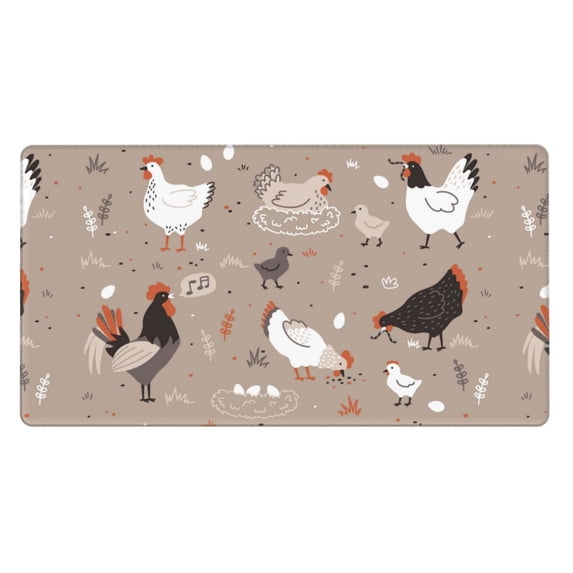Bingfone Chicken Large Gaming Mouse Pad,Extended Desk Mousepad With Stitched Edges,Non-Slip Base,Water Resist Keyboard Pad For Gamer, Office & Home, 29.5 X 16 In