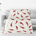 thumbnail image 1 of Bingfone Chili Print Flannel Fleece Blanket Throw Blanket For Bed,Sofa,Couch,Travel,Camping(40"X30"), 1 of 9