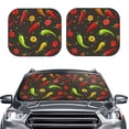 thumbnail image 1 of Bingfone Chili2 Windshield Sun Shade 2-Piece Foldable Car Front Window Sunshade For Most Sedans Suv Truck - Auto Sun Blocker Visor Protector Blocks Max Uv Rays - Medium, 1 of 7