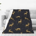 thumbnail image 1 of Bingfone Christmas Deers Print Flannel Fleece Blanket Throw Blanket For Bed,Sofa,Couch,Travel,Camping(40"X30"), 1 of 9