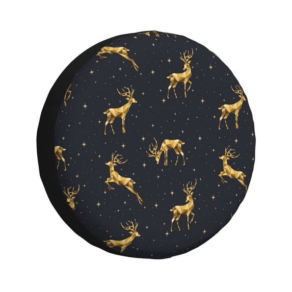 Bingfone Christmas Deers Spare Tire Cover Weatherproof Universal Wheel Protectors For Rv Camper Travel Trailer Suv Truck 15 Inch