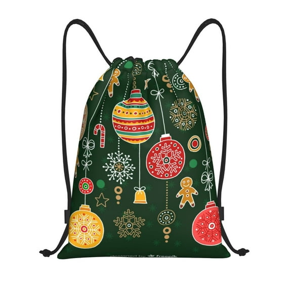 Bingfone Christmas Drawstrings Backpacks Bags For Men Women Gym Drawstrings Bag