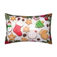 thumbnail image 1 of Bingfone Christmas Gingerbread Cookies Print Satin Pillowcase for Hair - Standard Size with Zipper Silky & Soft Pillow Covers,20x30 inches, 1 of 8