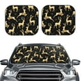thumbnail image 1 of Bingfone Christmas Gold Deers Print 2-Piece Sun Shade Front Windshield - Foldable Car Front Window Sunshades For Most Sedans Suv Truck - Small, 1 of 7