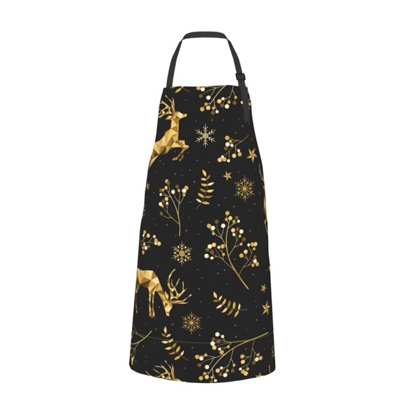 Bingfone Christmas Gold Deers1 Apron Gifts For Men, Women Professional Grade Chef Apron For Kitchen,Bbq & Grill