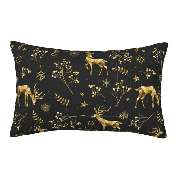 Bingfone Christmas Gold Deers1 Standard Size Pillowcase, Long Staple Pure Cotton Envelope Closure Pillow Cover,14"X20"