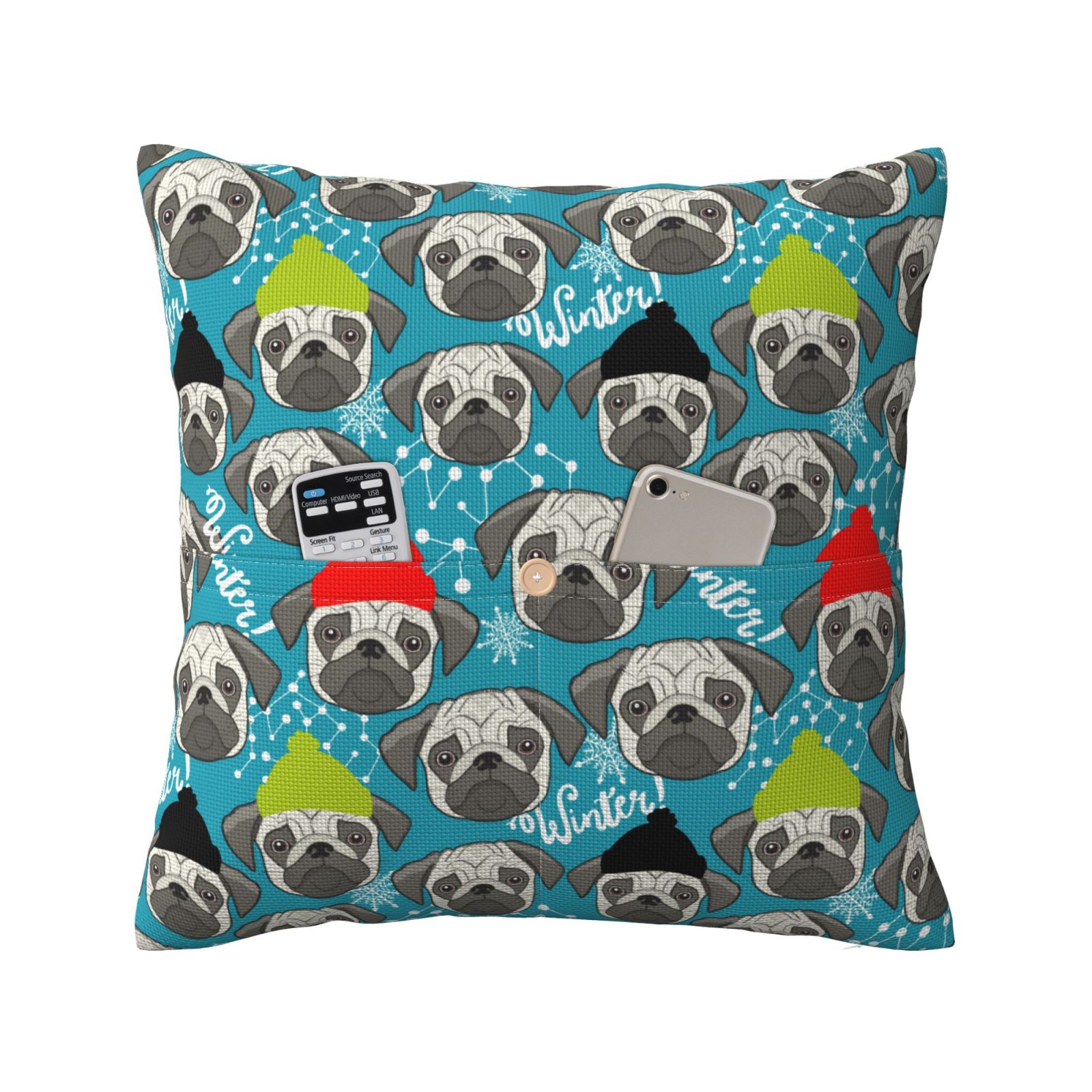 Bingfone Christmas Hat Cute French Bulldog Linen Throw Pillow Covers