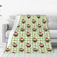 thumbnail image 1 of Bingfone Christmas Hat French Bulldog Print Flannel Fleece Blanket Throw Blanket for Bed,Sofa,Couch,Travel,Camping(40"x30" ), 1 of 8