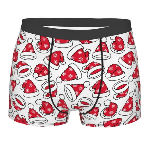 Bingfone Christmas Hat Men's Underwear - Casual Stretch Boxer Briefs-X-Large