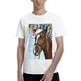 thumbnail image 1 of Bingfone Christmas Horse Men'S Loose Fit Short-Sleeve Pocket T-Shirt, 1 of 7