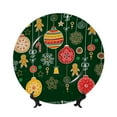 thumbnail image 1 of Bingfone Christmas Print Bone China Dinner Decorative Plates,Handmade Ceramic Dinner Plate with Stand for Home Club-7in, 1 of 6