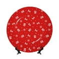 thumbnail image 1 of Bingfone Christmas Print Bone China Dinner Decorative Plates,Handmade Ceramic Dinner Plate with Stand for Home Club-7in, 1 of 6