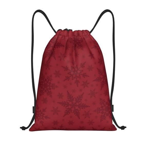 Bingfone Christmas Red Snowflakes Drawstrings Backpacks Bags For Men Women Gym Drawstrings Bag