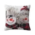 thumbnail image 1 of Bingfone Christmas Snowman With Hat Linen Throw Pillow Covers Cushion Case Pocket Button Vintage Farmhouse Pillowcase for Sofa Couch Bed 18"x18", 1 of 9