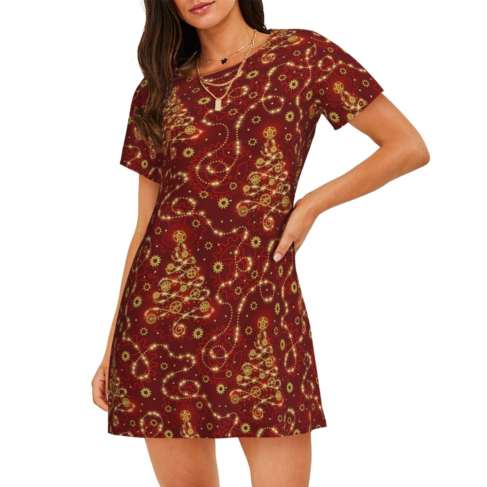 BLACK TREE PRINTED NIGHTWEAR