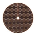 thumbnail image 1 of Bingfone Christmas Tree Skirt Mat Christmas Decoration Interior 30"-Brown Gold Grid, 1 of 8