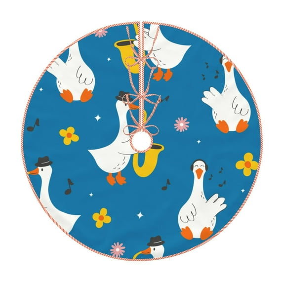 Bingfone Christmas Tree Skirt Mat Christmas Decoration Interior 30"-Cartoon Goose