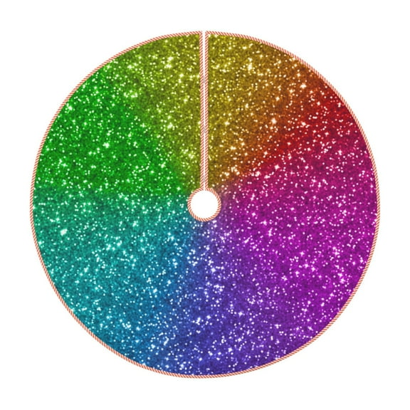 Bingfone Christmas Tree Skirt Mat Christmas Decoration Interior 30" -Colorful Glitter