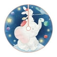 thumbnail image 1 of Bingfone Christmas Tree Skirt Mat Christmas Decoration Interior 30"-Cute Little Bunny Elephant Painting A Planet, 1 of 8