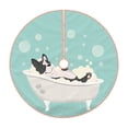 thumbnail image 1 of Bingfone Christmas Tree Skirt Mat Christmas Decoration Interior 30"-French Bulldog Taking A Bath, 1 of 8