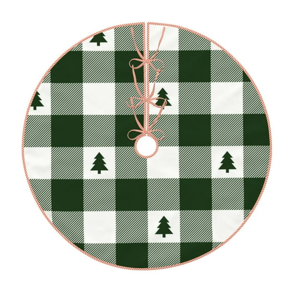 Bingfone Christmas Tree Skirt Mat Christmas Decoration Interior 30"-Green Tree Lumberjack Plaid