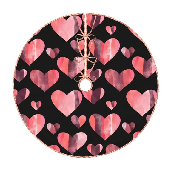 Bingfone Christmas Tree Skirt Mat Christmas Decoration Interior 30" -Hearts